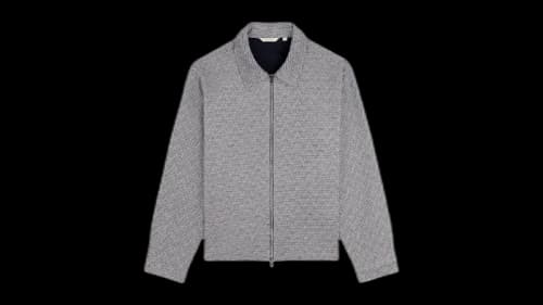 Aime Leon Dore Textured Zip Shirt Navy/White