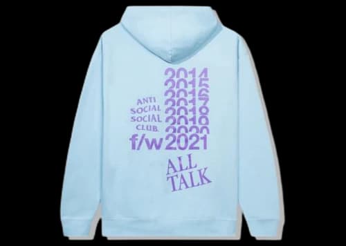 Anti Social Social Club All Talk On A Blog Hoodie Blue