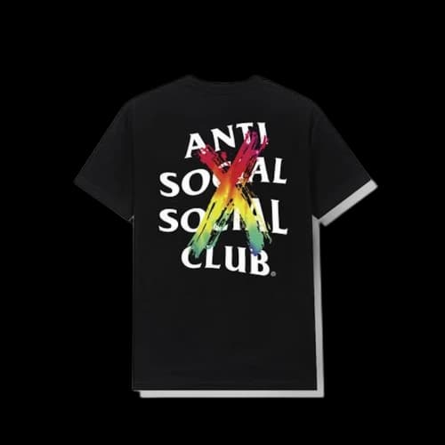 Anti Social Social Club Cancelled Rainbow Tee Black