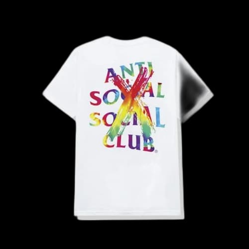 Anti Social Social Club Cancelled Rainbow Tee White