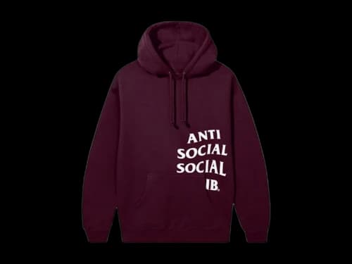 Anti Social Social Club Cut Off Logo Hoodie Maroon