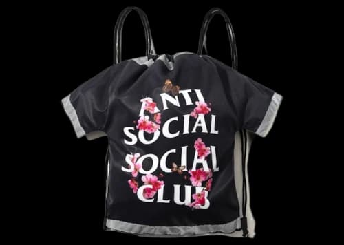 Anti Social Social Club Cute AF Drawstring Bag Black