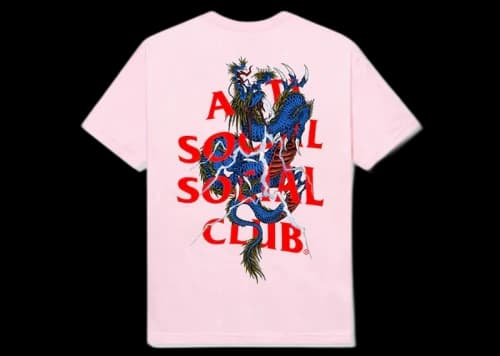 Anti Social Social Club Double Dragon Tee Pink