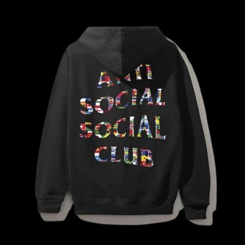 Anti Social Social Club Flag Hoodie Black