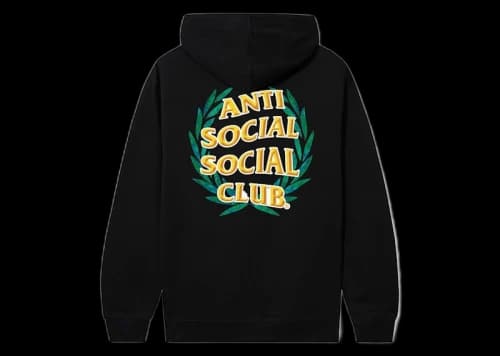 Anti Social Social Club Laurel Logo Flip Hoodie Black