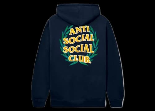 Anti Social Social Club Laurel Logo Flip Hoodie Navy