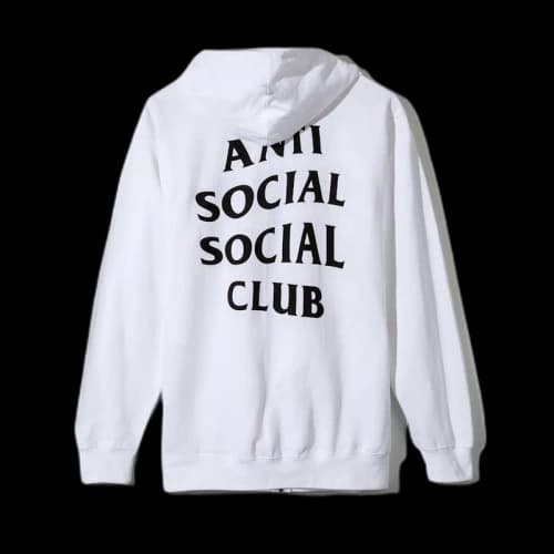 Anti Social Social Club Masochism Zip Up Hoodie White