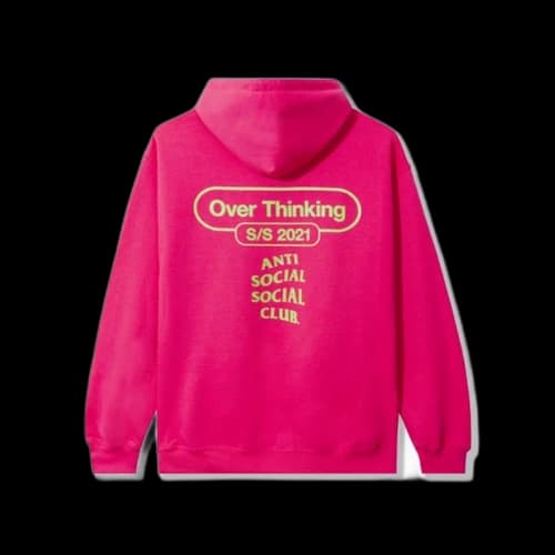 Anti Social Social Club Over Thinking 21 Hoodie Pink
