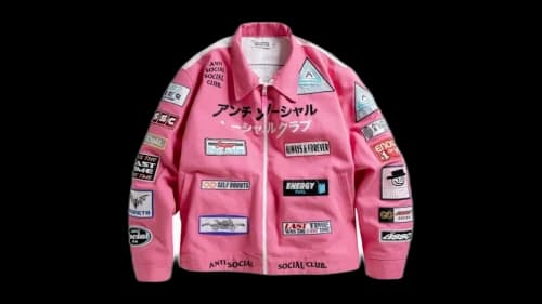 Anti Social Social Club Patched Up Racing Jacket Pink