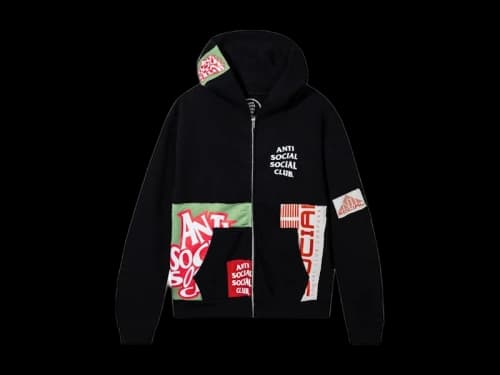 Anti Social Social Club Patchwork Hoodie Black