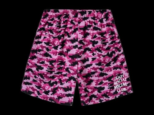 Anti Social Social Club Pixel Camo Shorts Pink