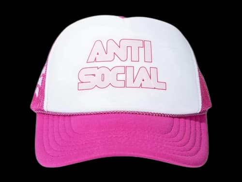 Anti Social Social Club Racing Trucker Hat Pink