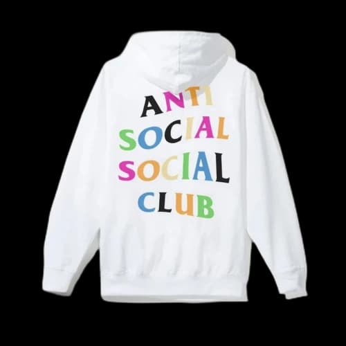 Anti Social Social Club Rainbow Logo Hoodie White