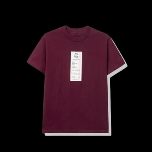 Anti Social Social Club Read Receipts Tee Maroon