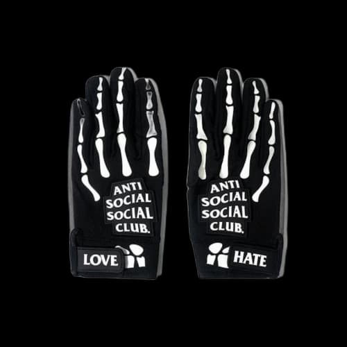 Anti Social Social Club To The Bone Gloves Black