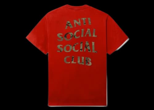 Anti Social Social Club Woody Green Camo Tee Red