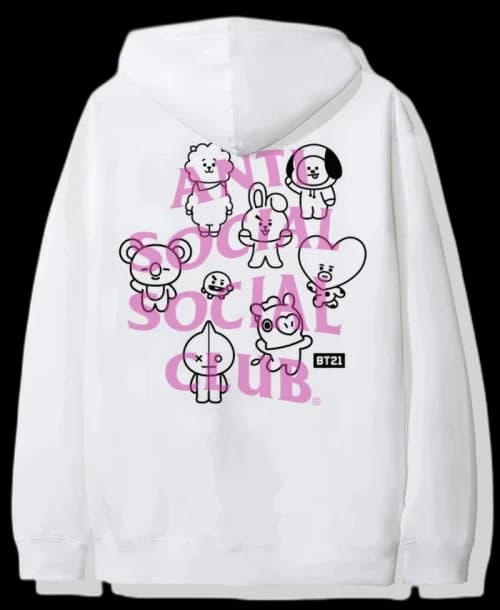 Anti Social Social Club x BT21 Traceable Hoodie (FW19) White