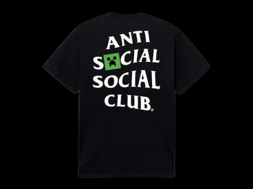 Anti Social Social Club x Minecraft Food Tee Black