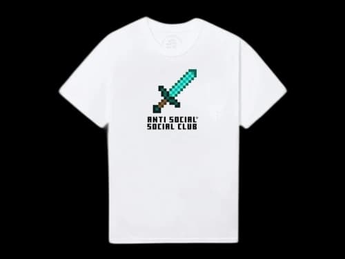 Anti Social Social Club x Minecraft Sword Tee White