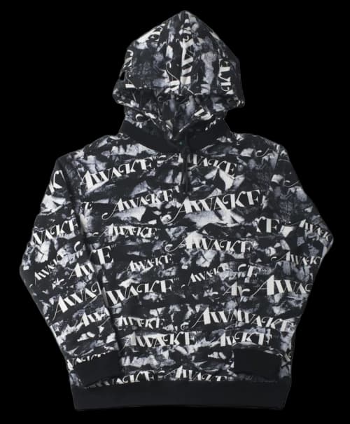 Awake All Over Camo Logo Hoodie Black