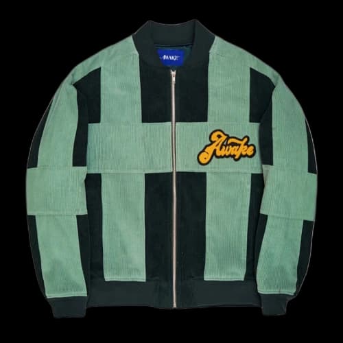 Awake Chenille Patch Corduroy Logo Jacket Green