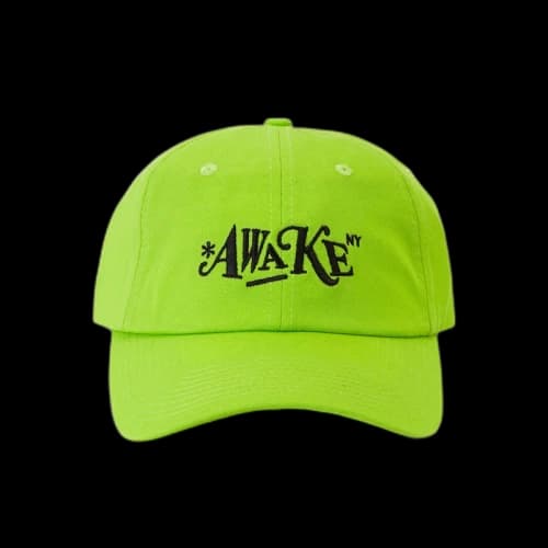 Awake Distorted Logo Dad Cap Lime Green