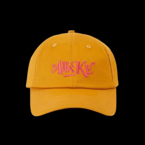 Awake Distorted Logo Dad Cap Mustard