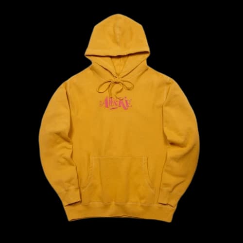 Awake Distorted Logo Hoodie Mustard