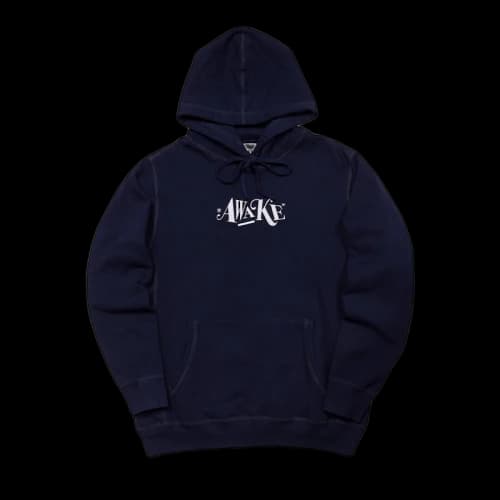 Awake Distorted Logo Hoodie Navy