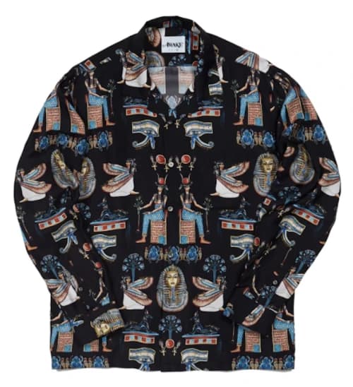 Awake Egyptian Button Down Shirt Black