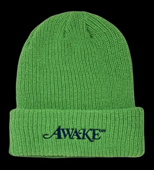 Awake Loose Gauge Classic Logo Beanie Green