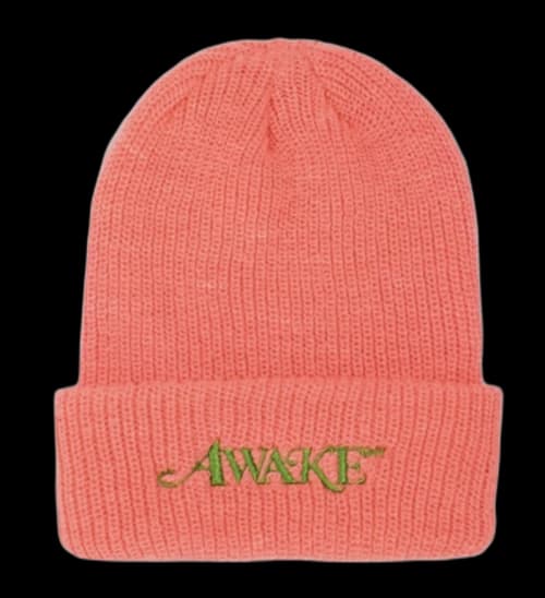 Awake Loose Gauge Classic Logo Beanie Hot Pink