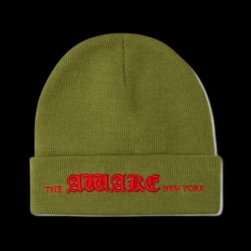 Awake Old English Logo Beanie Moss