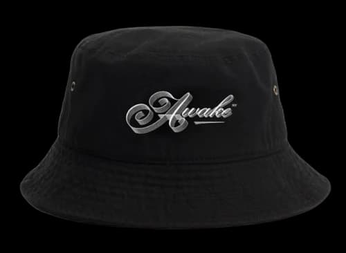 Awake Ribbon Script Logo Bucket Hat Black