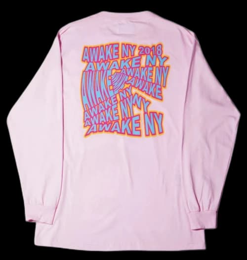 Awake Wave Logo L/S Tee Pink