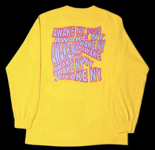 Awake Wave Logo L/S Tee Yellow