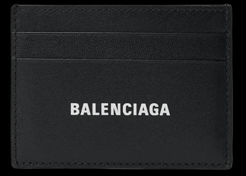 Balenciaga Logo Print (4 Card Slot) Card Holder Black