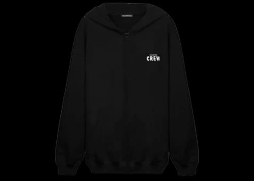 Balenciaga Logo-Print Oversize Hoodie Black