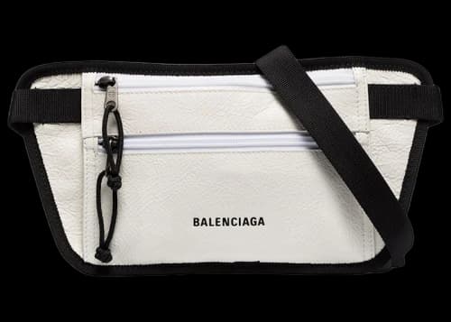 Balenciaga Weekend Leather Crossbody Bag White