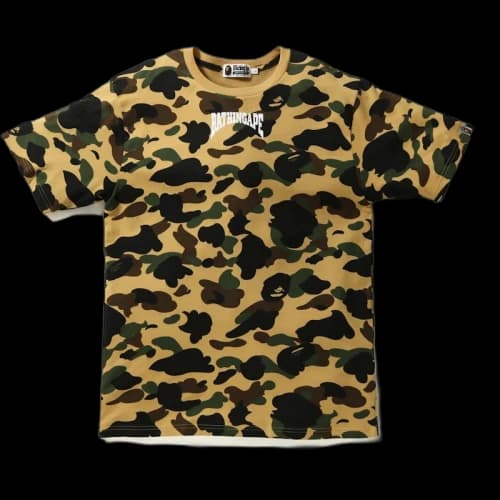 BAPE 1st Camo Bathing Ape Head Tee Yellow