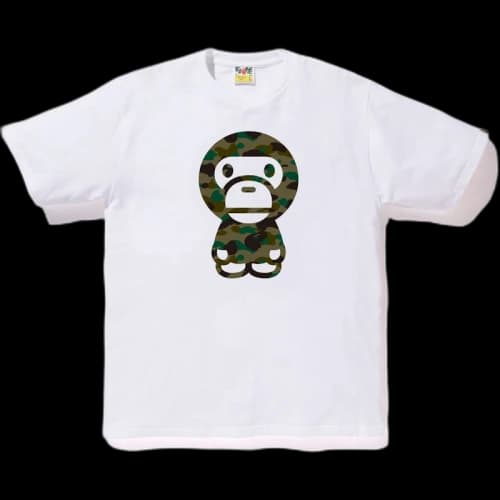 BAPE 1st Camo Big Baby Milo Tee White/Green