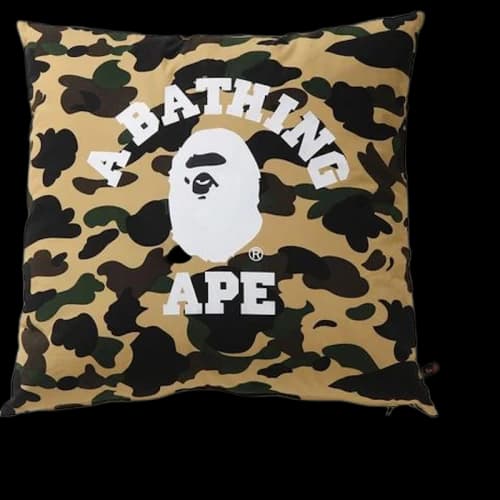 BAPE 1st Camo College Square Cushion Yellow