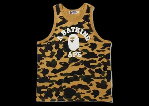 BAPE 1st Camo College Tank Top Yellow