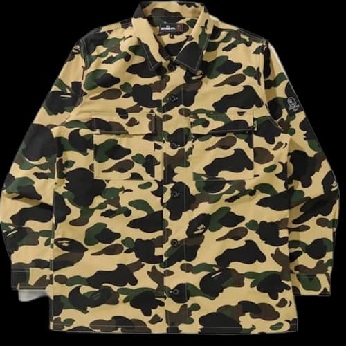 BAPE 1st Camo Military Shirt Shirt Yellow