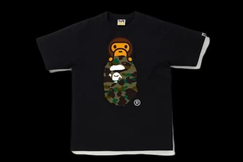 BAPE 1st Camo Milo On Ape Head Tee Black/Green