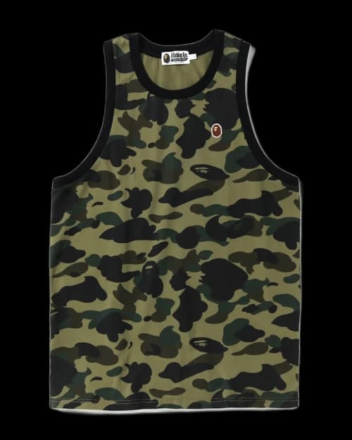 BAPE 1st Camo One Point Tank Top Green