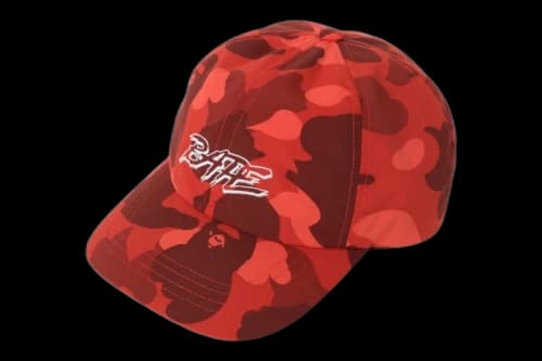BAPE A Bathing Ape Color Camo Panel Cap Red