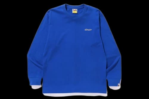 BAPE A Bathing Ape Patch Long Sleeve Tee Blue
