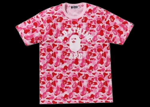 BAPE ABC Camo College Tee Pink