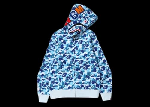 BAPE ABC Camo Shark Full Zip Hoodie Blue